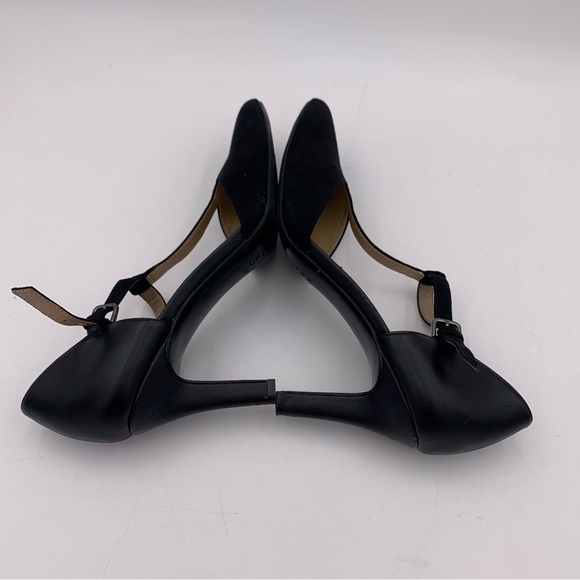 Naturalizer Black Heel Women 9M Formal Dress T-Strap Faux Suede Adjustable EUC - Picture 9 of 13